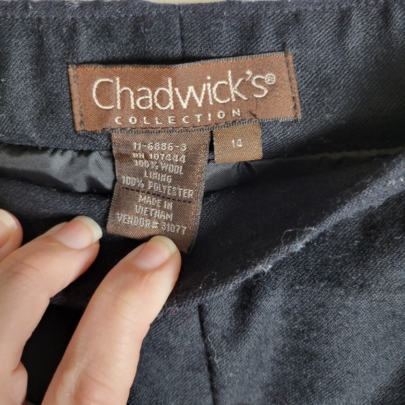 Chadwick 100% Wool‎ Pants-Black-Women's 14 - Picture 3 of 5